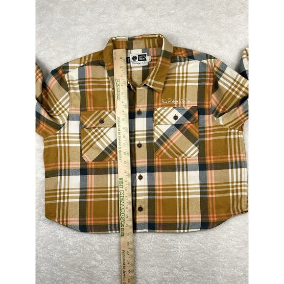 Salty Crew Shirt Womens L Multicolor Plaid Flannel Cropped Outdoor Retro Classic - Picture 5 of 7